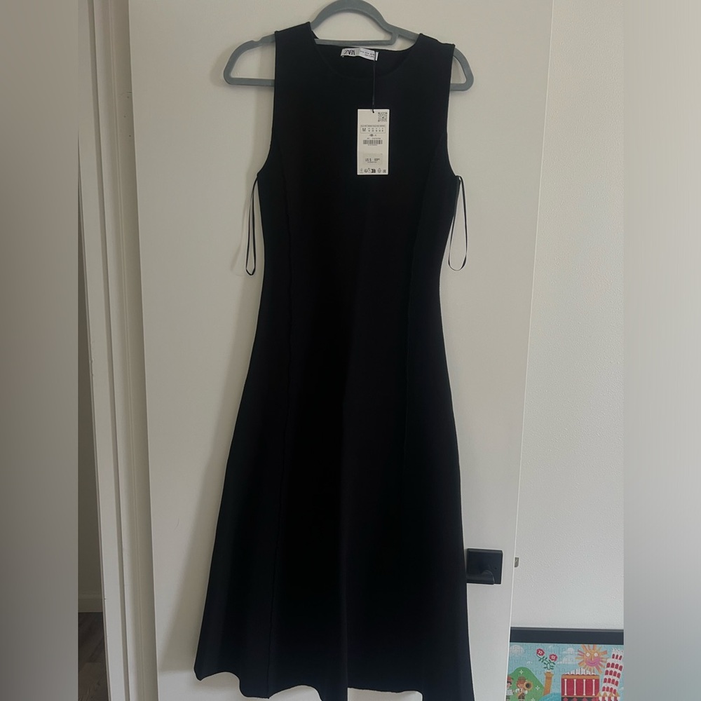 Zara Black Sleeveless Knit Maxi Dress